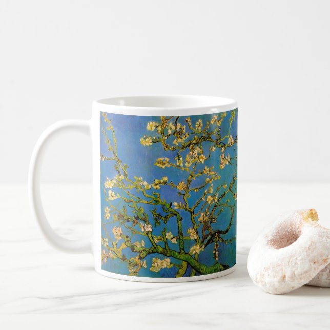 Caneca De Café Vincent van Gogh - Amendoeira em Flor (Com Donut)