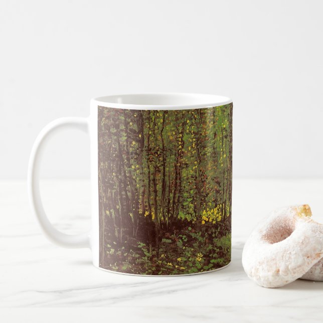 Caneca De Café Vincent van Gogh - Árvores e Subcrescimento (Com Donut)