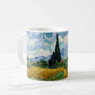 Caneca De Café Vincent Van Gogh - Campo de Trigo com Cipras