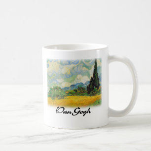 Caneca De Café Vincent van Gogh - campo de trigo com ciprestes