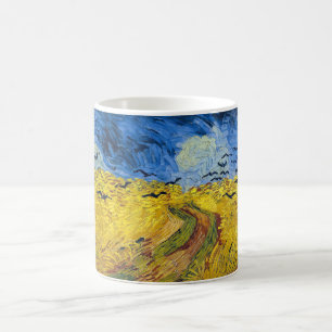 Caneca De Café Vincent van Gogh - Campo de trigo com corvos