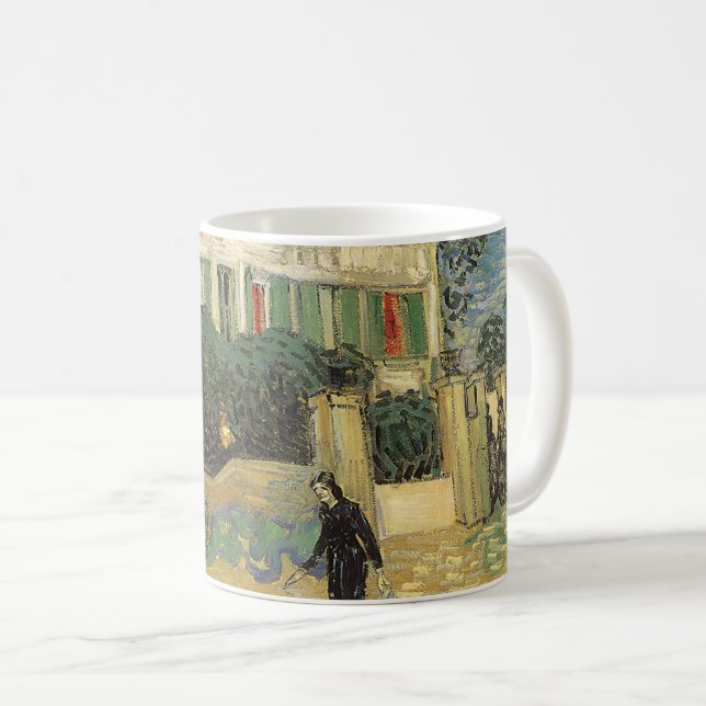 Caneca De Café Vincent van Gogh - Casa Branca à Noite (Frente Esquerda)