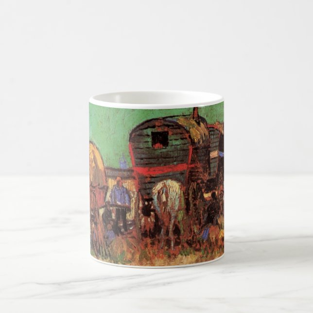 Caneca De Café Vincent van Gogh - Encampamento de ciganos caravan (Centro)