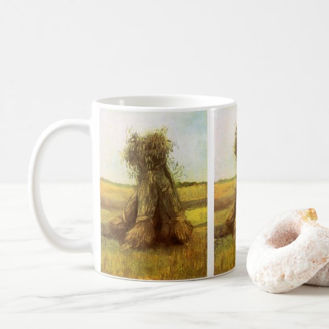 Caneca De Café Vincent van Gogh - Feixes de Trigo (Com Donut)