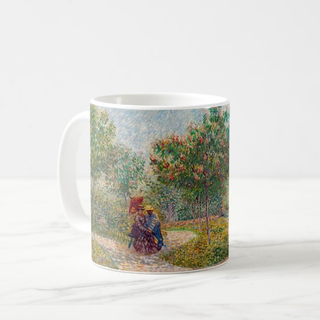 Caneca De Café Vincent van Gogh - Jardim em Montmarte com Amantes (Frente Esquerda)
