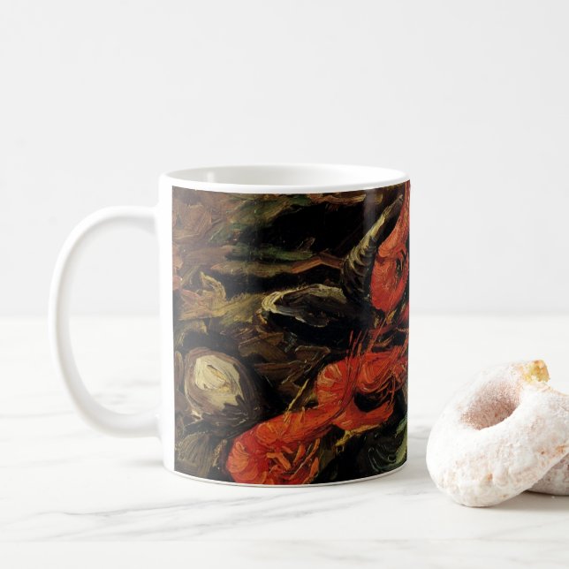 Caneca De Café Vincent van Gogh - Mexilhões e Camarões Ainda Vivo (Com Donut)