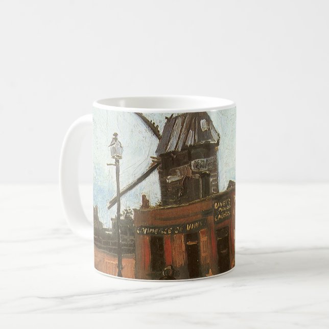 Caneca De Café Vincent van Gogh - Moulin de la Galette, Moinho de (Frente Esquerda)