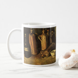 Caneca De Café Vincent van Gogh - Natureza Morta com 4 Garrafas d