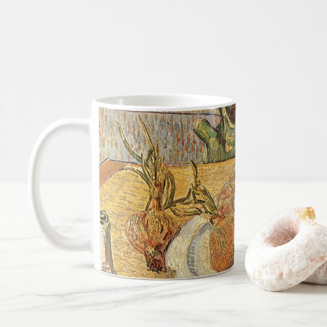 Caneca De Café Vincent van Gogh - Natureza Morta com Quadro de De (Com Donut)