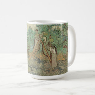 Caneca De Café Vincent van Gogh   o pomar verde-oliva