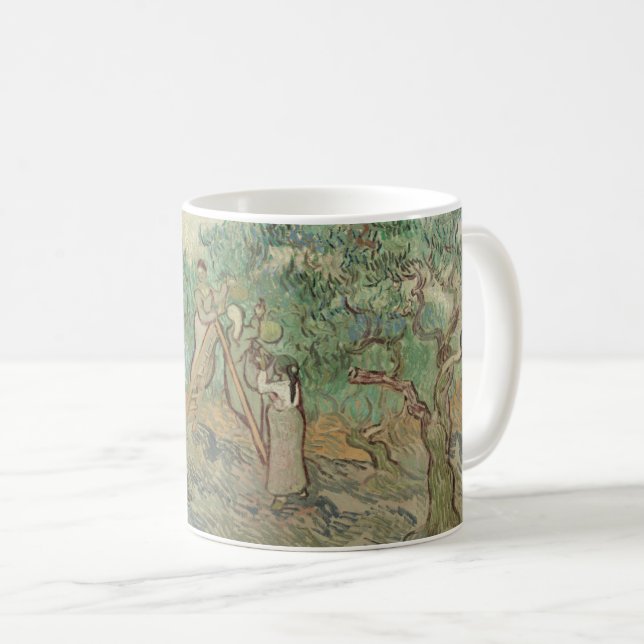 Caneca De Café Vincent van Gogh | o pomar verde-oliva (Frente Esquerda)