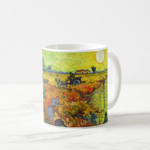 Caneca De Café Vincent van Gogh - O Vineyard Vermelho