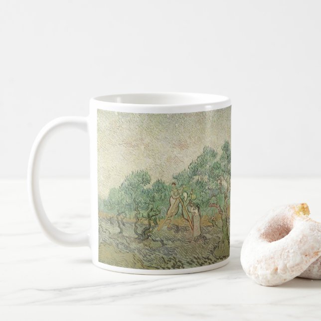 Caneca De Café Vincent van Gogh - Olive Picking (Com Donut)