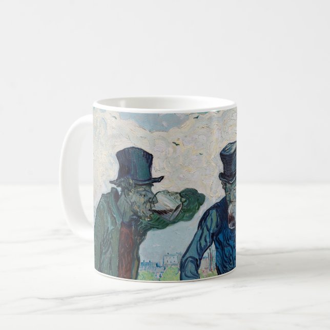 Caneca De Café Vincent van Gogh - Os Bebedores, segundo Daumier (Frente Esquerda)