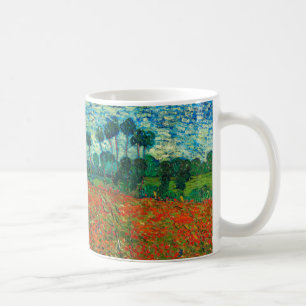 Caneca De Café Vincent Van Gogh Poppy Field Floral Vintage Art