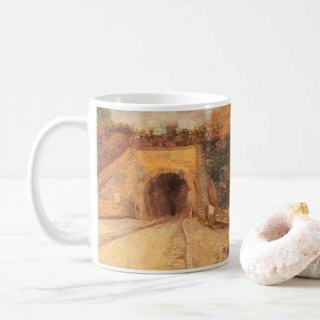 Caneca De Café Vincent van Gogh - Roadway Underpass, O Viaduto (Com Donut)