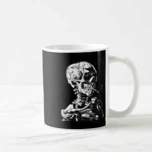 Caneca De Café Vincent Van Gogh Skull Com Cigarro Skeleton Hal
