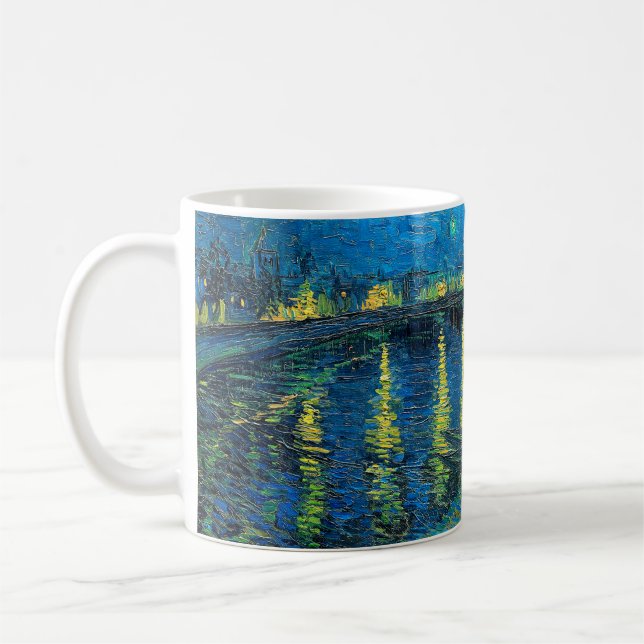 Caneca De Café Vincent Van Gogh Starry Night Sobre O Ródano (Esquerda)