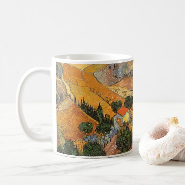 Caneca De Café Vincent van Gogh - Vale com Plowman (Com Donut)