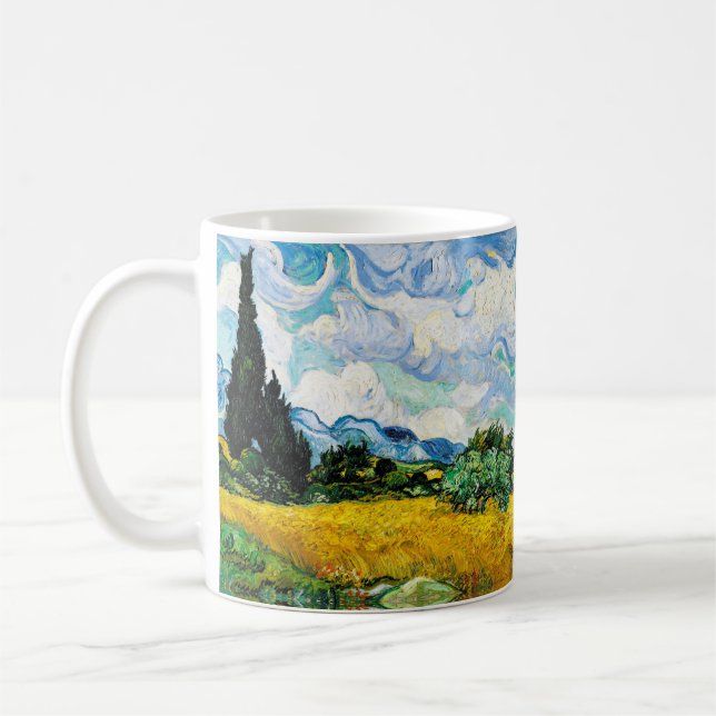 Caneca De Café Vincent Van Gogh Wheat Field com CyPrensas (1889) (Esquerda)