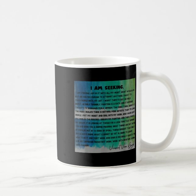 Caneca De Café Vincent Van Gogh Words Quotes Manifesto Tygraphy G (Direita)