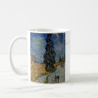 Caneca De Café Vincent Willem van Gogh　糸杉と星の見える道