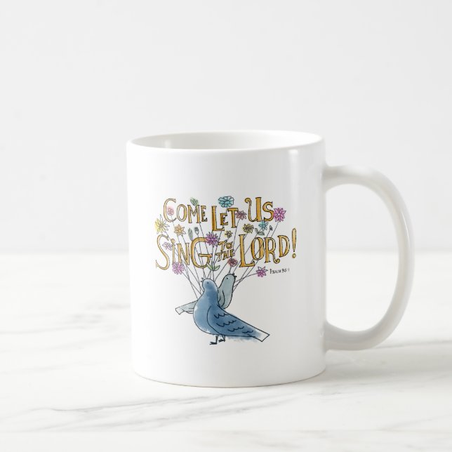 Caneca De Café Vindo deixe-nos cantam ao senhor (Direita)