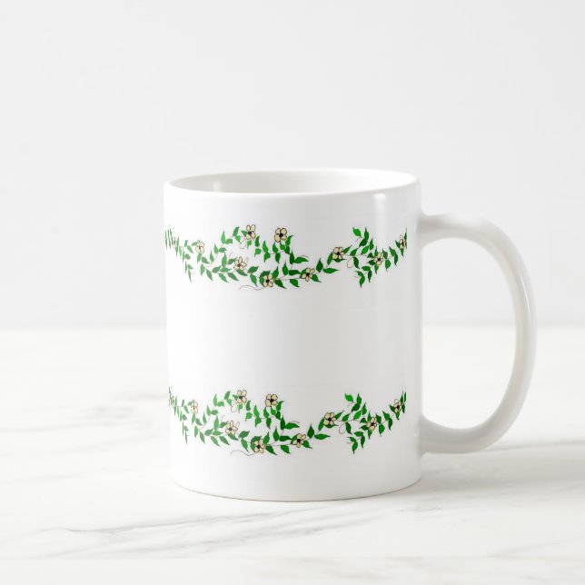 Caneca De Café Vinhas E Flores Pequenas (Direita)