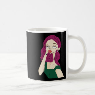 Caneca De Café Vinheta de Garota Dividida