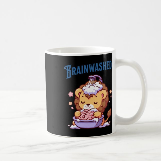 Caneca De Café Vinheta de leão lavado pelo cérebro (Direita)