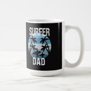 Caneca De Café Vinheta de Pai de Surfer