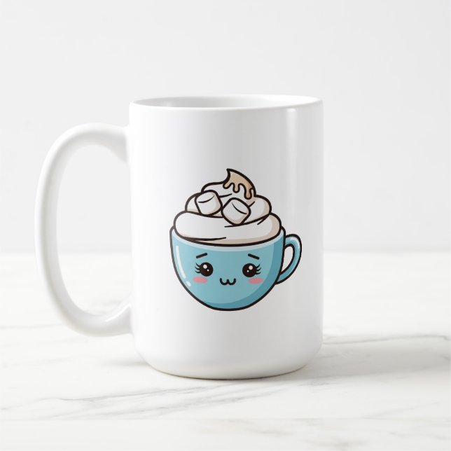 Caneca De Café Vinheta/Pino de Chibi Cute Chibi "Happy Mug" (Esquerda)