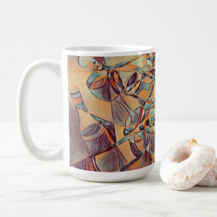 Caneca De Café Vinho e garrafas de vinho Arte de café