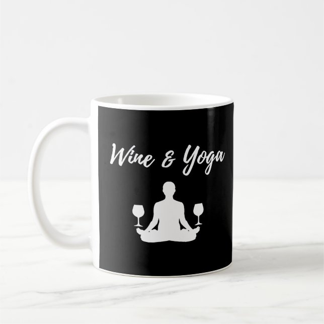 Caneca De Café Vinho e Ioga Meditação Espiritual Engraçada Gif (Esquerda)