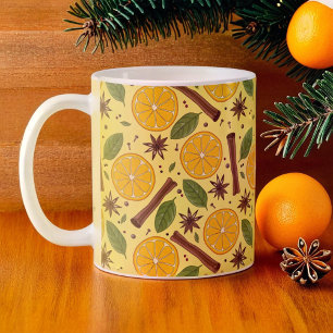 Caneca De Café Vinho malhado de Natal amarelo picante