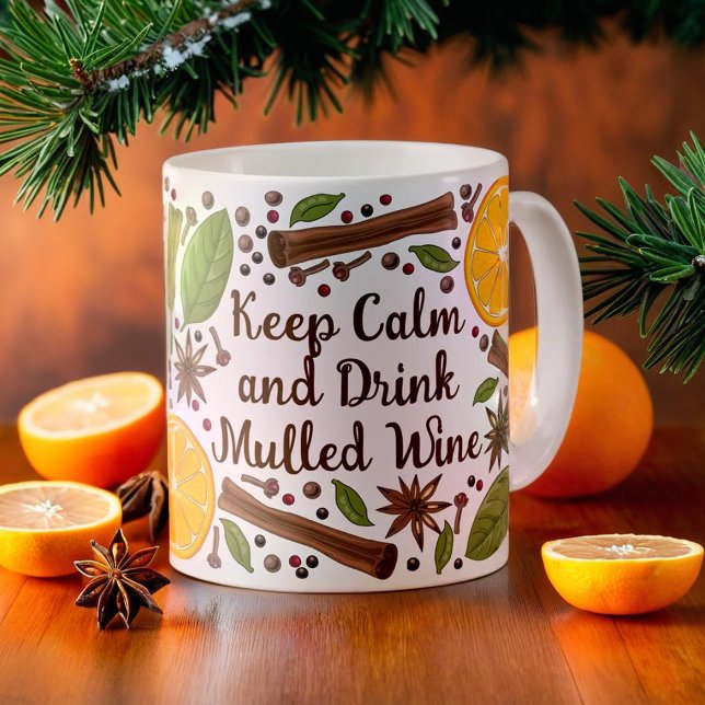 Caneca De Café Vinho Spicado de Natal (Christmas Spicy Mulled Wine Coffee Mug)