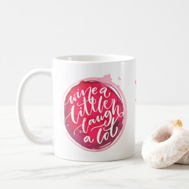 Caneca De Café Vinho Um Pouco Rir Muito Personalizado (Com Donut)