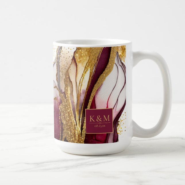 Caneca De Café Vinho Vermelho abstrato com Vinho Nado Espumante I (Direita)