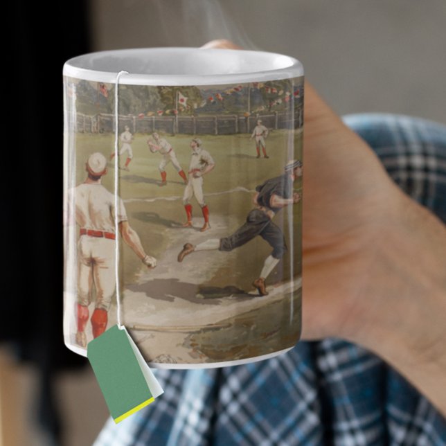 Caneca De Café Vintage 1800s Jogo Baseball (Criador carregado)
