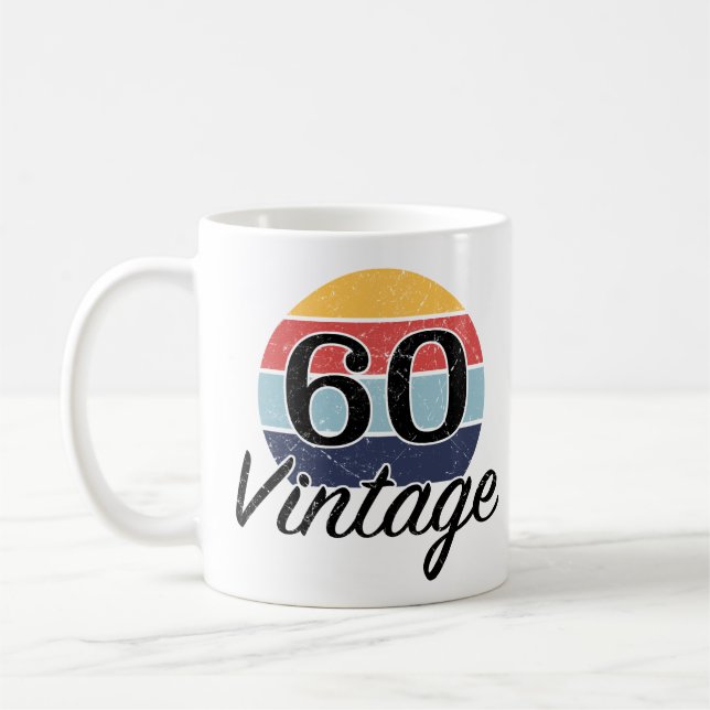 Caneca De Café Vintage 60th Birthday Sunset (Esquerda)