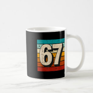 Caneca De Café Vintage 67 Meme Retro Número Seis Sete Engraçado 6