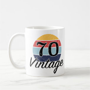 Caneca De Café Vintage 70 Birthday Sunset