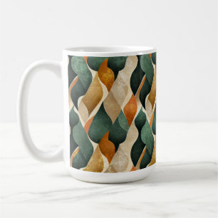 Caneca De Café Vintage Abstrato Leaf Retro Kitchen Earth Tone