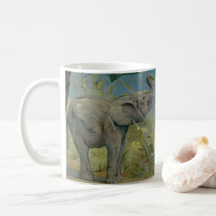 Caneca De Café Vintage African Elephant in the Jungle, EJ Detmold