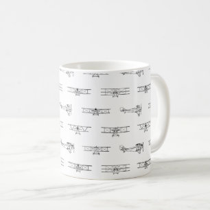 Caneca De Café Vintage Airplanes Aviation Themed COR PERSONALIZAD