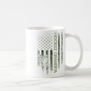 Caneca De Café Vintage American Camo Flag Hockey Vovô Si
