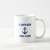 Vintage Anchor Blue Capitão Name ou Boat Name