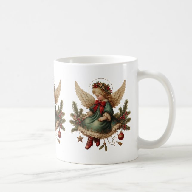 Caneca de café vintage anjo de Natal (Direita)