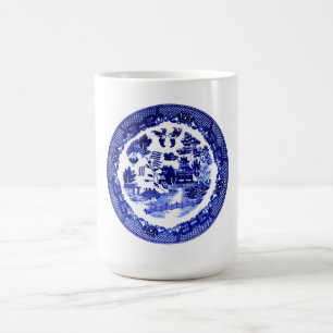 Caneca De Café Vintage Antique Blue Willow Pattern cerca de 1790
