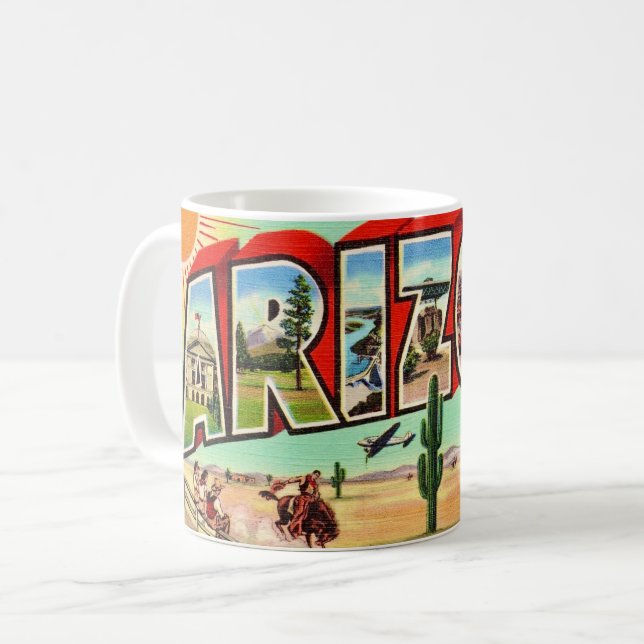 Caneca De Café Vintage Arizona Postcard  (Frente Esquerda)